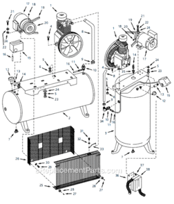 Page A Diagram and Parts List for CI051080VA 2003 Campbell Hausfeld Compressor